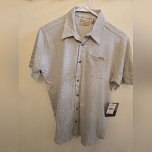 NWT Weatherproof Boy's Light Gray Casual Button Down Short Sleeve Shirt